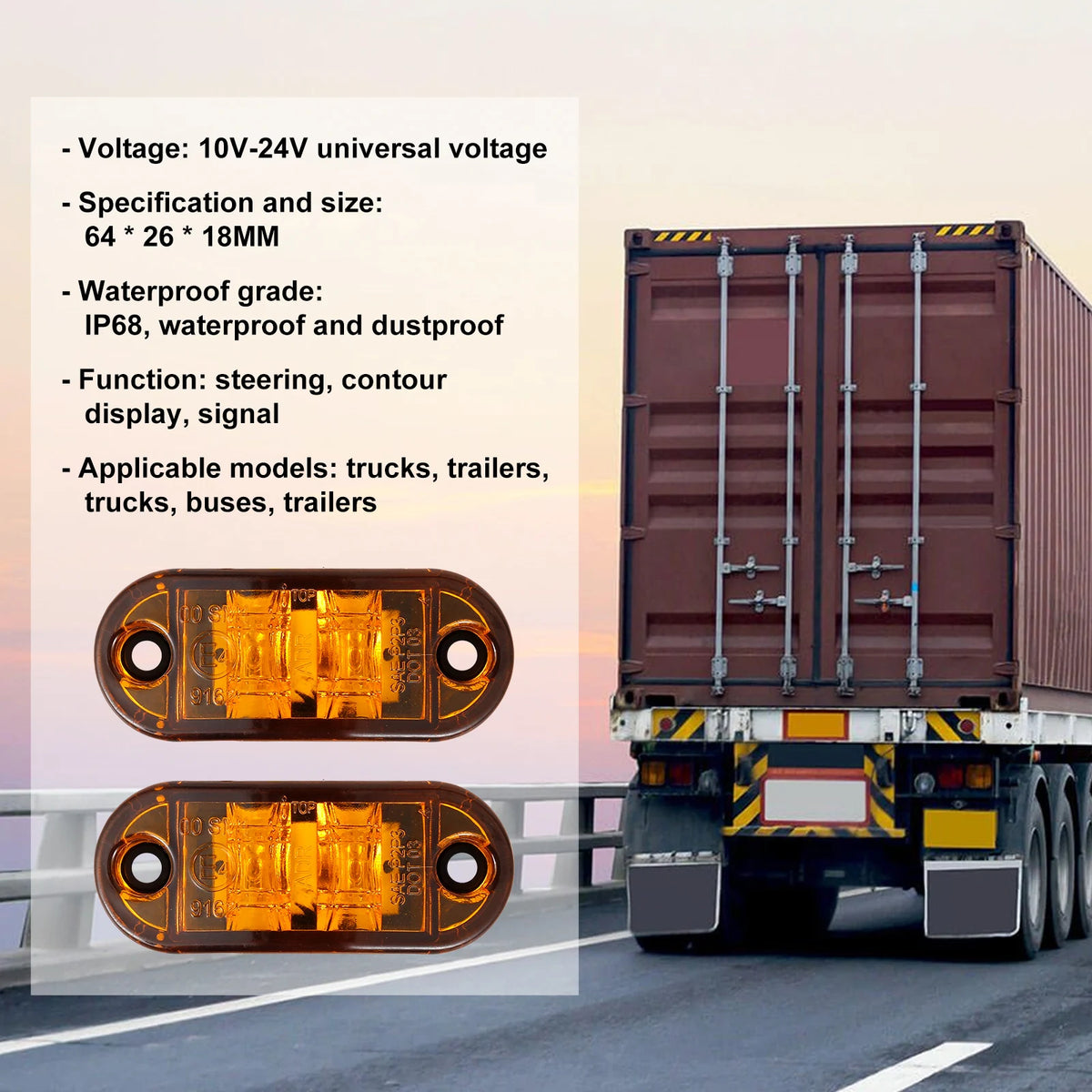 For Trailer Pack Durable Side Marker Trucks Caravan Clearance