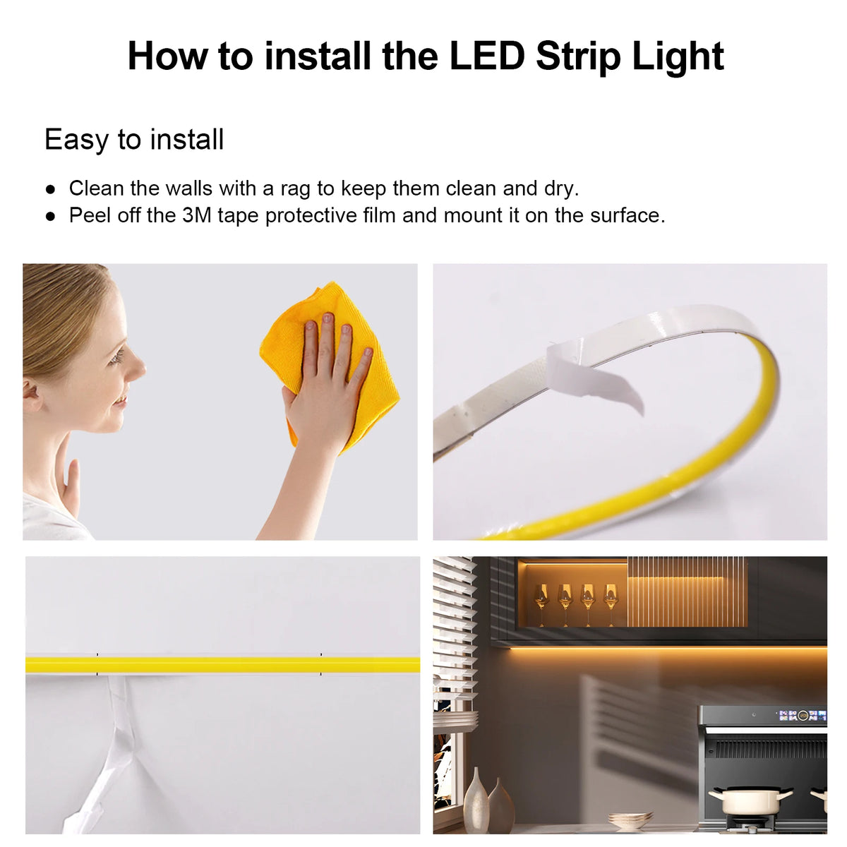 For Cabinet Home Linear Lighting Dc 5V 12V 24V Cob Strip 3MM 5MM