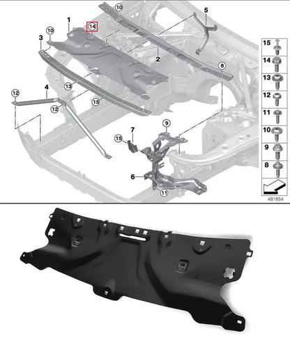 For BMW G30 G31 G14 G15 Water Tank Cover Plate G16 530I 540I