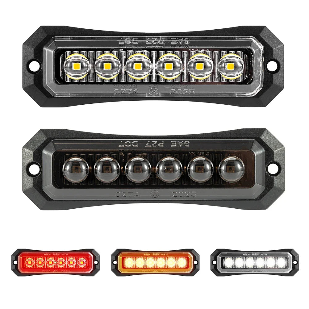 6LED Boat Trailer Marker Dark Smoked Lens White Side