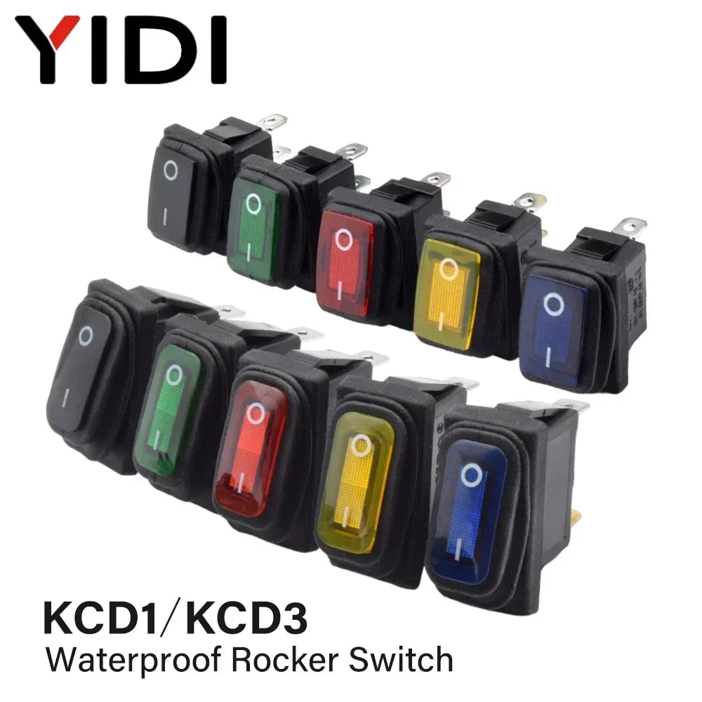 kcd1 kcd3 Waterproof 12V 24V 220V Button Switch Rocker