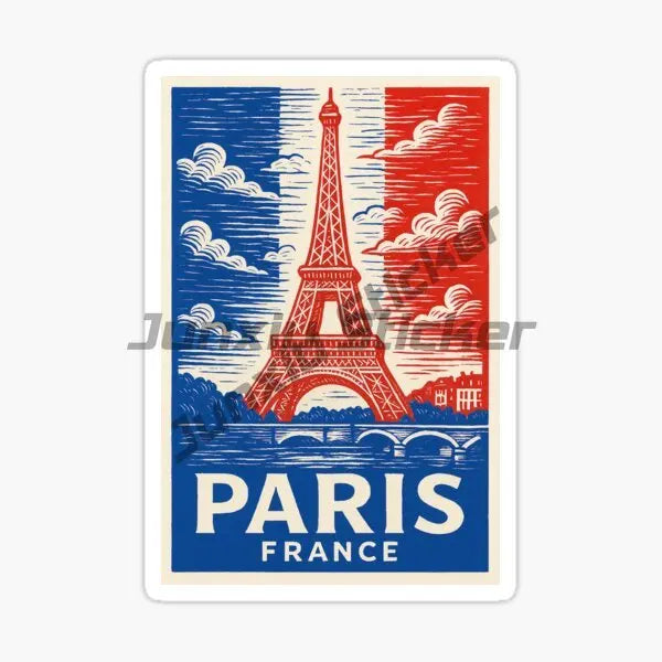 Paris France Travel Scenery Stickers Vinyl self-adhesive