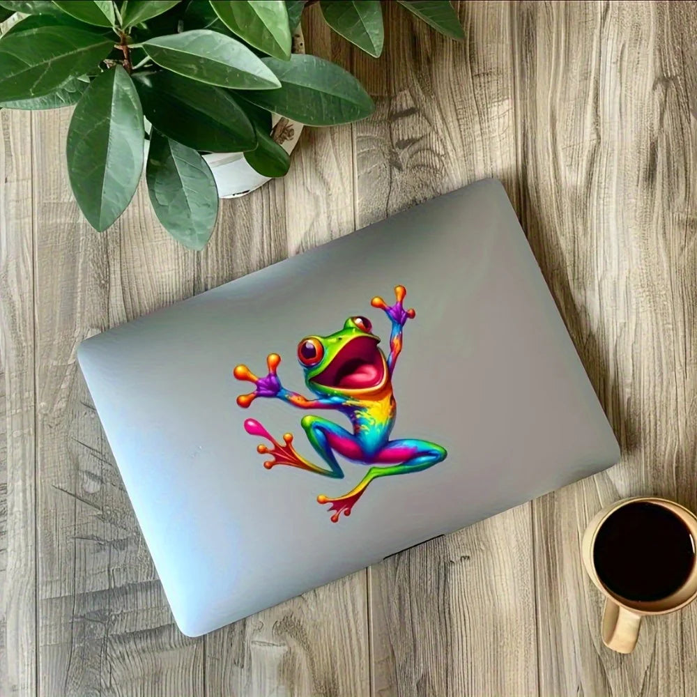 Colorful Cartoon Frog Vinyl Sticker scratch-resistant Durable