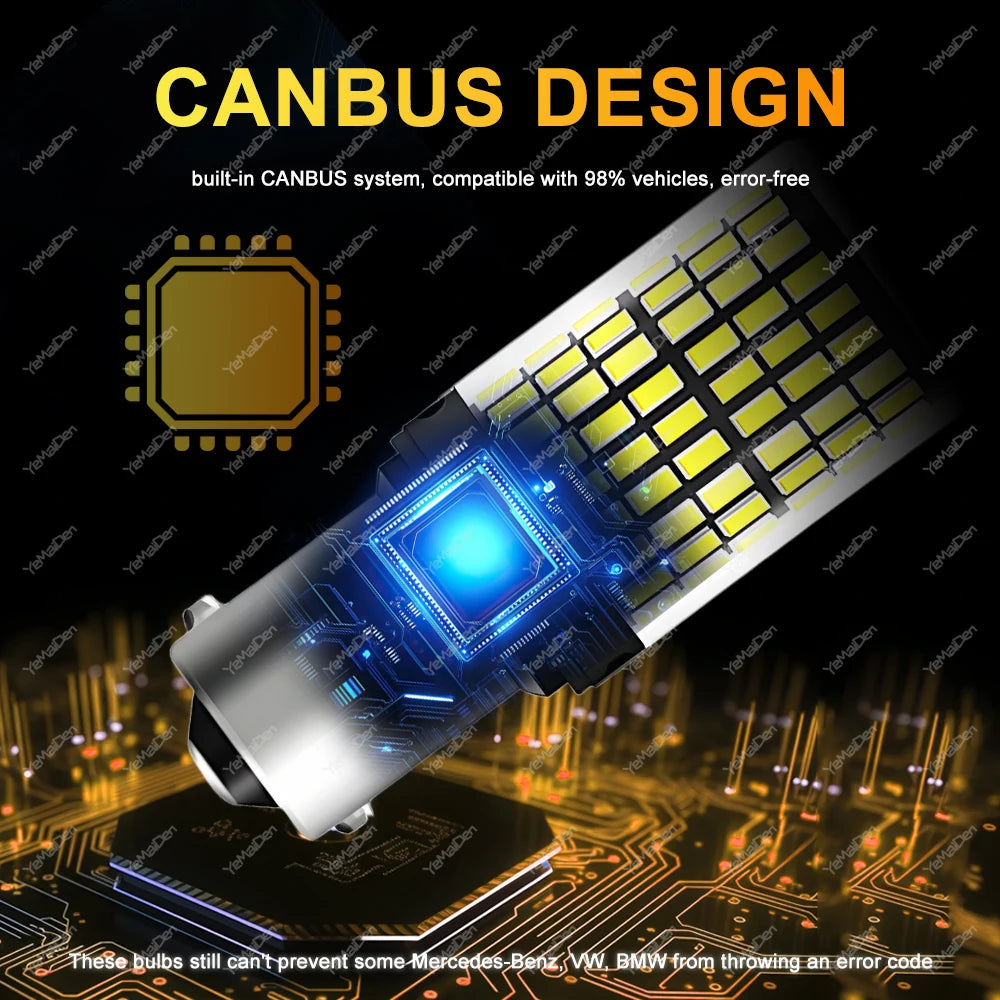 For 6500K White 2-8 Canbus T20 7443 P21W py21w 1156 ba15s bau15s