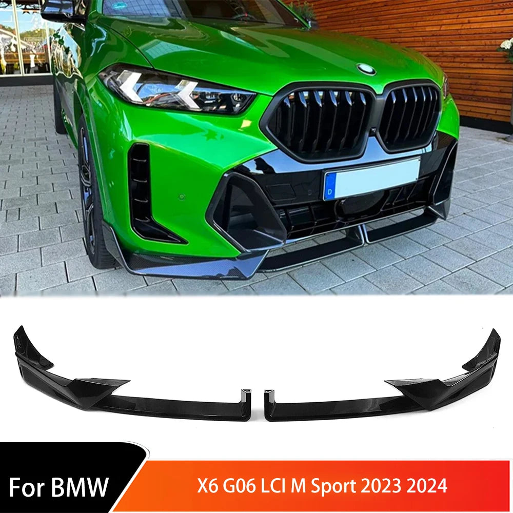 For BMW X6 G06 Lci M Front Bumper Lip Splitters Spoiler Sport