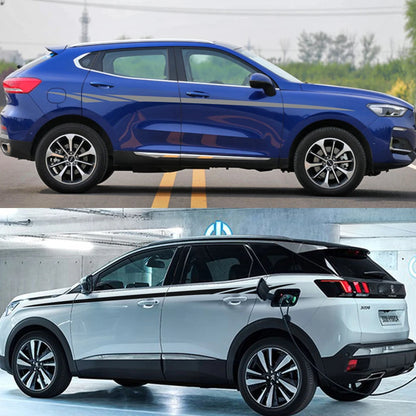 For Volkswagen VW Audi BMW Skoda 2PCS Long Line Stickers Waist