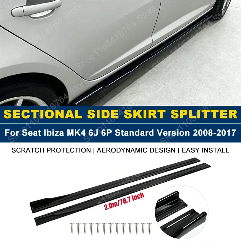 For SEAT Ibiza MK4 6J 6P Side Skirts Extension Rocker Panel