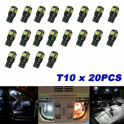 20PCS T10 168 2825 194 License Plate Bulbs 6000K