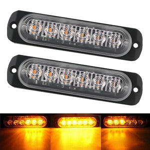 2X Truck 12V 24V 6SMD Strobe Warning Grille Flashing