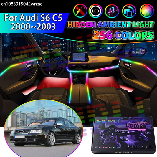 For Audi S6 2000~2003 C5 4B 2001 RGB Interior Ambient Strips