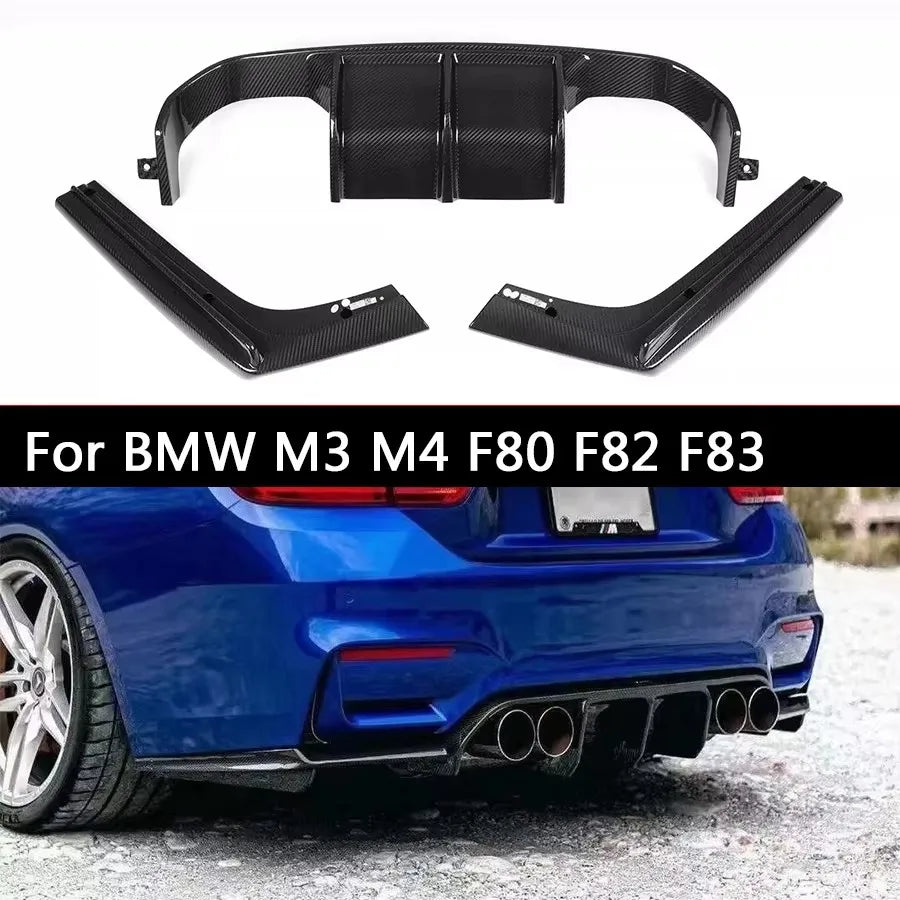 For BMW M3 M4 F80 F82 F83 2014-2020 Carbon Fiber Back Lip Rear