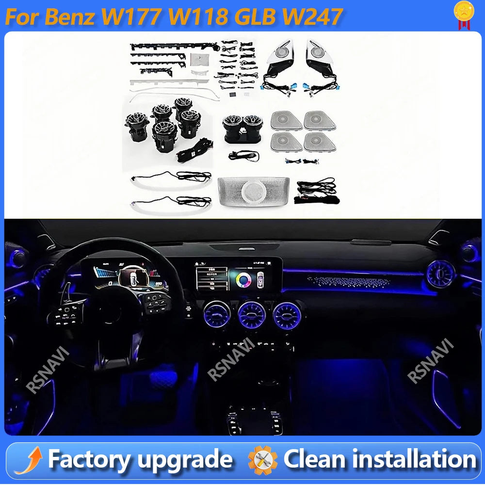 For Mercedes-Benz W177 W118 64 Colors Cla Ambient Illuminated
