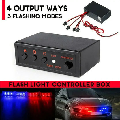 Ways Strobe Flash Flasher Controller Box 12V Front Grille