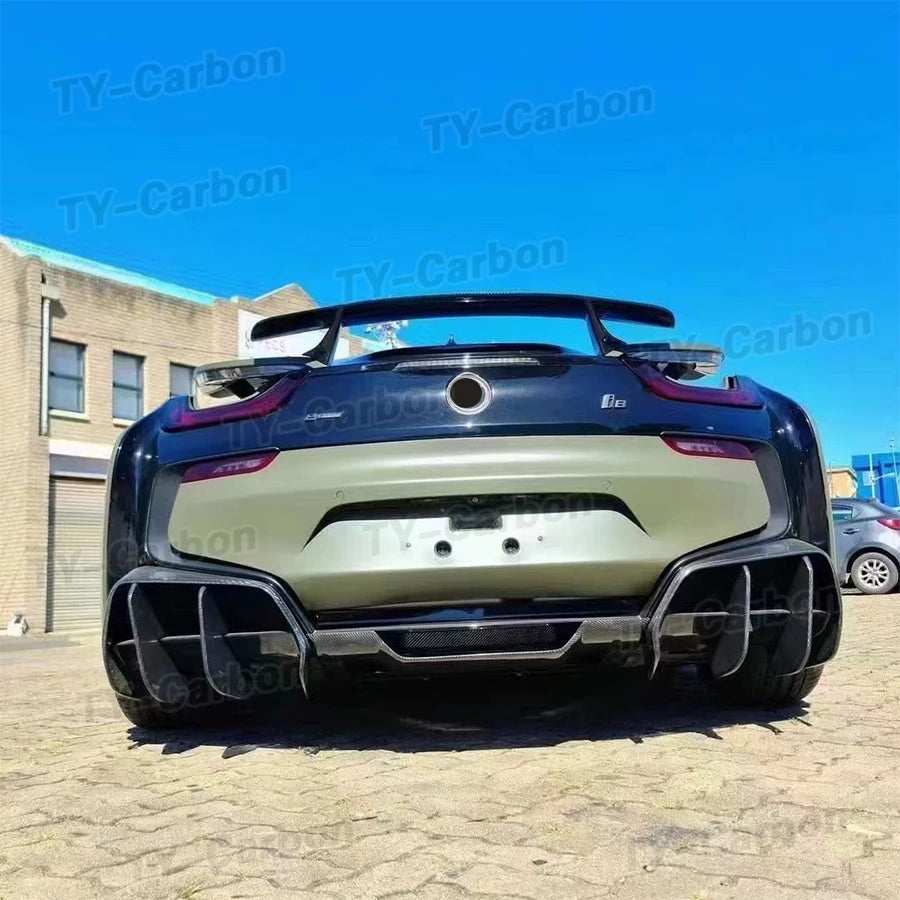 For BMW I8 Rear Bumper Diffuser Fit Spoiler Body Kit Real Carbon