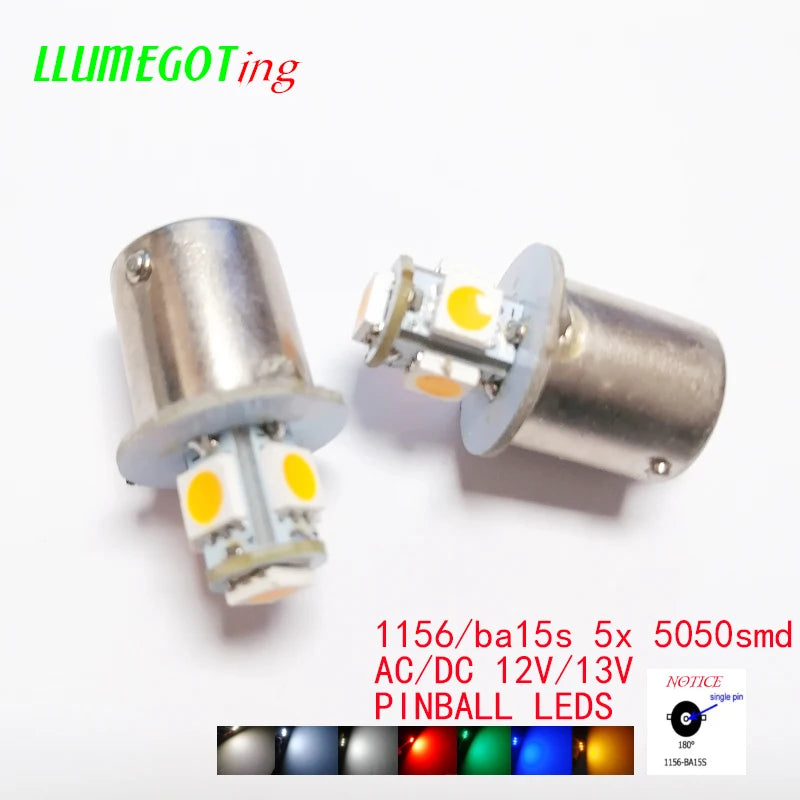 50PCS 1156 ba15s Base 5X smd5050 Various Colour Available