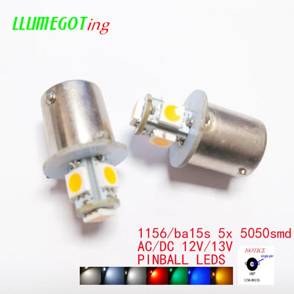 50PCS 1156 ba15s Base 5X smd5050 Various Colour Available