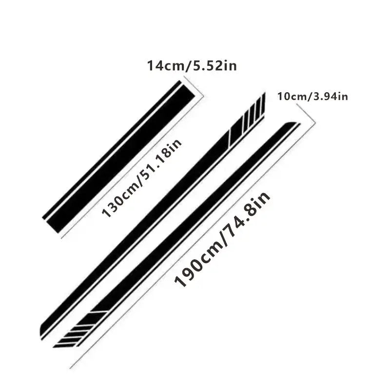 hot-selling Sticker Hood Body Door Side Skirt Stripes Sport