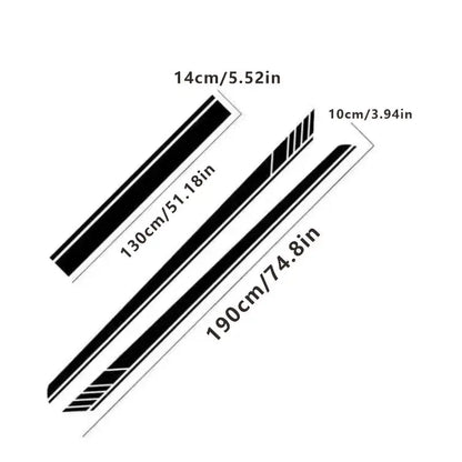 hot-selling Sticker Hood Body Door Side Skirt Stripes Sport