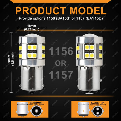 1000LM Bright White 1156 ba15s 1157 bay15d Bulb Tail