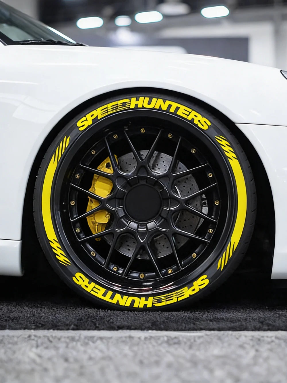 Yellow Speedhunters 3D Tire Letter Sticker Wheel Decor Decals