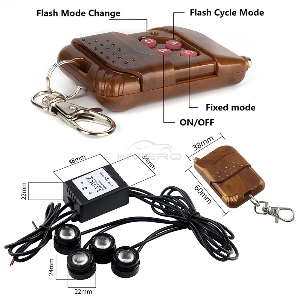For Auto Eagle Eye Strobe In Wireless Remote Emergency Signal Drl