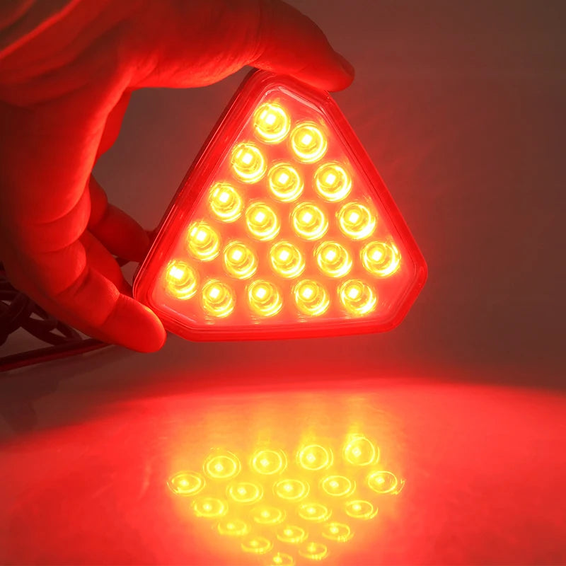 Brake Tail Triangle Red Reversing Stop Flash Warning Fog