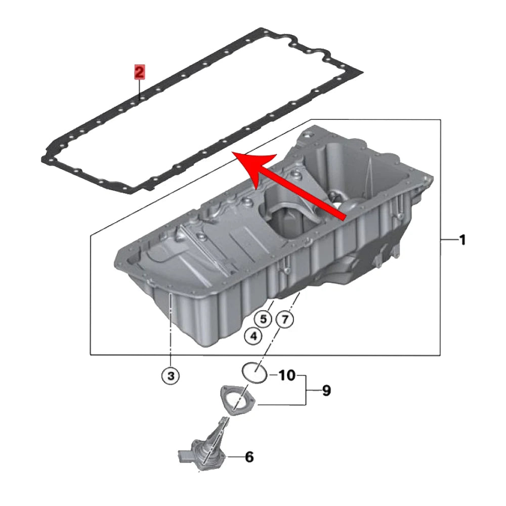 For BMW 335I X3 X5 X6 Engine Oil Pan Gasket E90 F30 F10 F25 E70