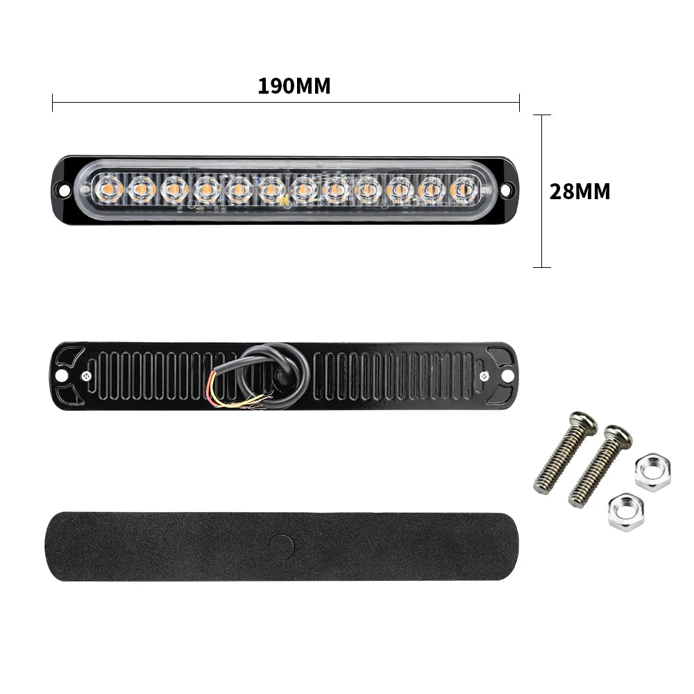 1PC 2PCS 4PCS Stroboscopes Strobe 12 Flash Truck 12-24v