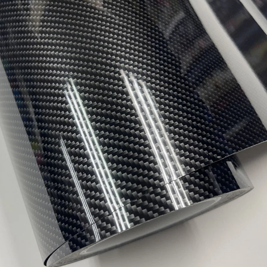 For Vehicles Adhesive 9D Carbon Fiber Vinyl Film Glossy Sticker