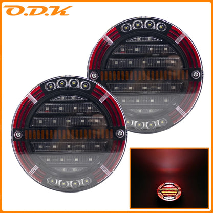 2PCS 5.3 Round Trailer Tail Brake Drl Flow Turn