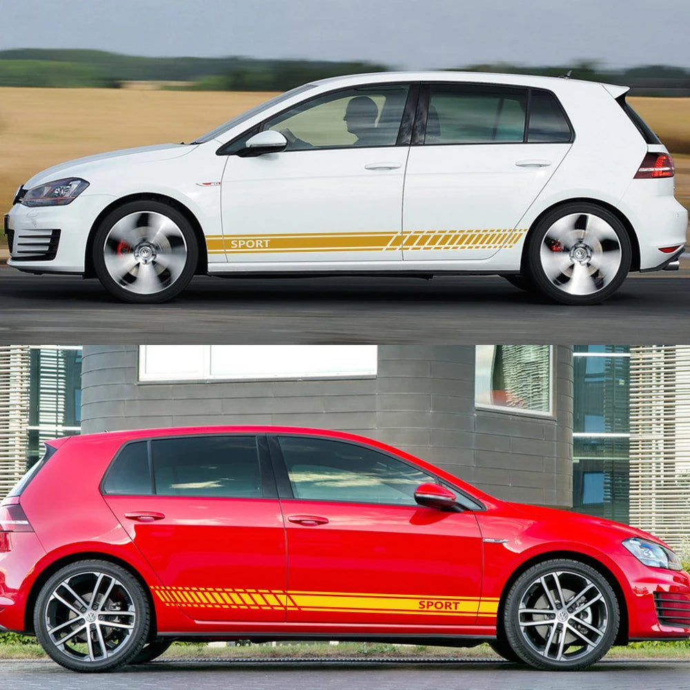 For Volkswagen Golf 4 5 6 Door Side Stickers Racing Sport