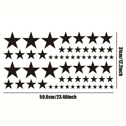 For Jdm 60PCS five-pointed Star Body Stickers Set Racing Side