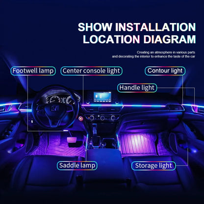 Ambient Interior Symphony RGB Colors Hidden Acrylic Strip APP