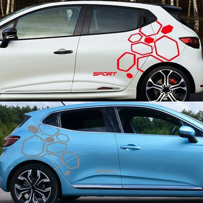 Creative Sport Stripes Body Door Side Sticker for-renault Clio