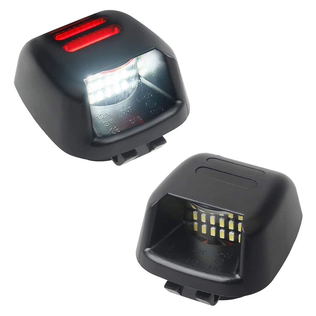 For Nissan Navara D40 2005-2016 2PCS Red Tube Smd License Plate