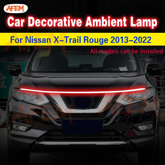 For Nissan X-Trail Hood Daytime Running Strip Waterproof