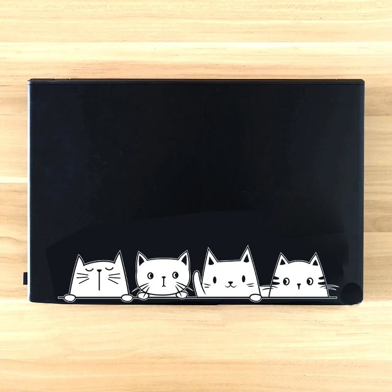 For Apple Macbook Decor Peeking Cat Vinyl Sticker Window Bumper
