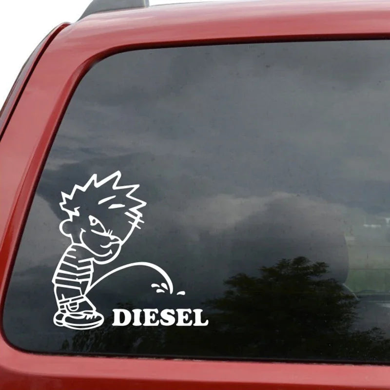 Stickers Funny Kids Plus Diesel Vinyl Bumper Body Rear