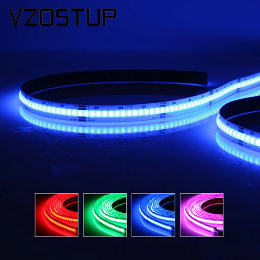 For Indoor Room Decor RGB Cob Strip Bar Meters 12V 24V Flexible