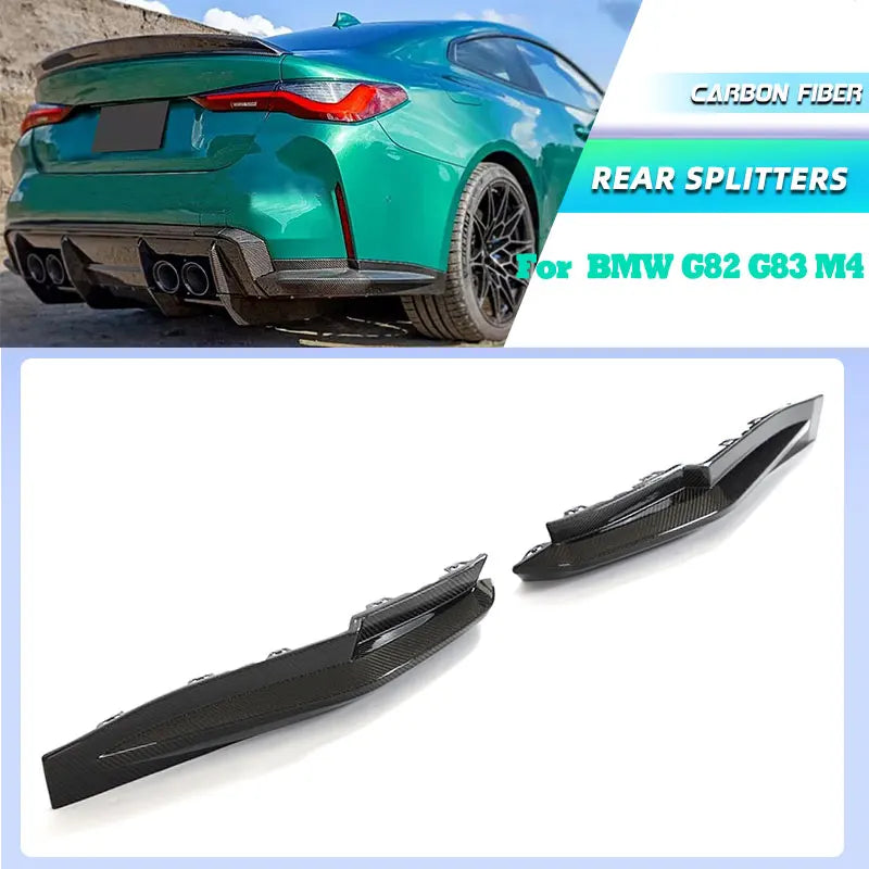 For BMW G82 G83 M4 Coupe Carbon Fiber Rear Bumper Splitters