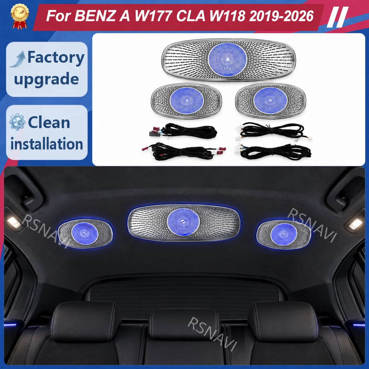 For Mercedes-Benz A-Class W177 Cla W118 3-piece Rear Roof