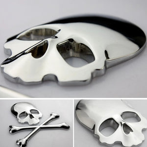 Truck 3D Metal Skull Head Logo Emblem Sticker Decal