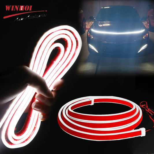 Dynamic Hood Strip Exterior Flexible Daytime Running Engine Cover