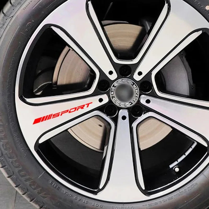 4PCS Stickers Wheels Rims Sport Racing Vinyl Decals Oilproof