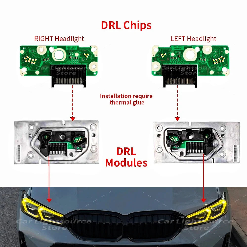 For BMW 3 Series G20 G21 Yellow Drl Boards G28 Lci 2022-2024