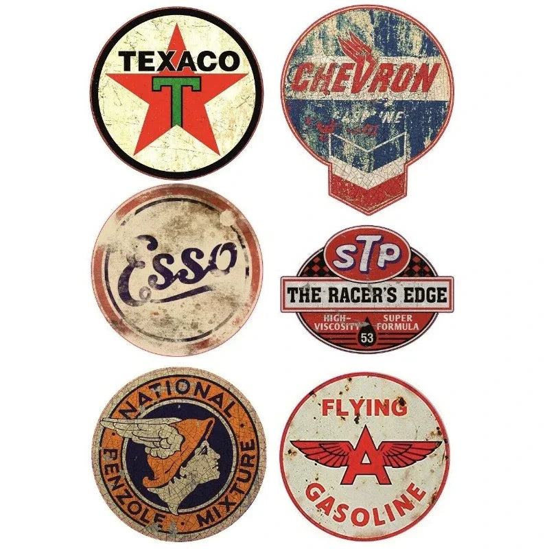 Stickers Exterior Parts Custom Decals 6X Vintage Oil Sticker