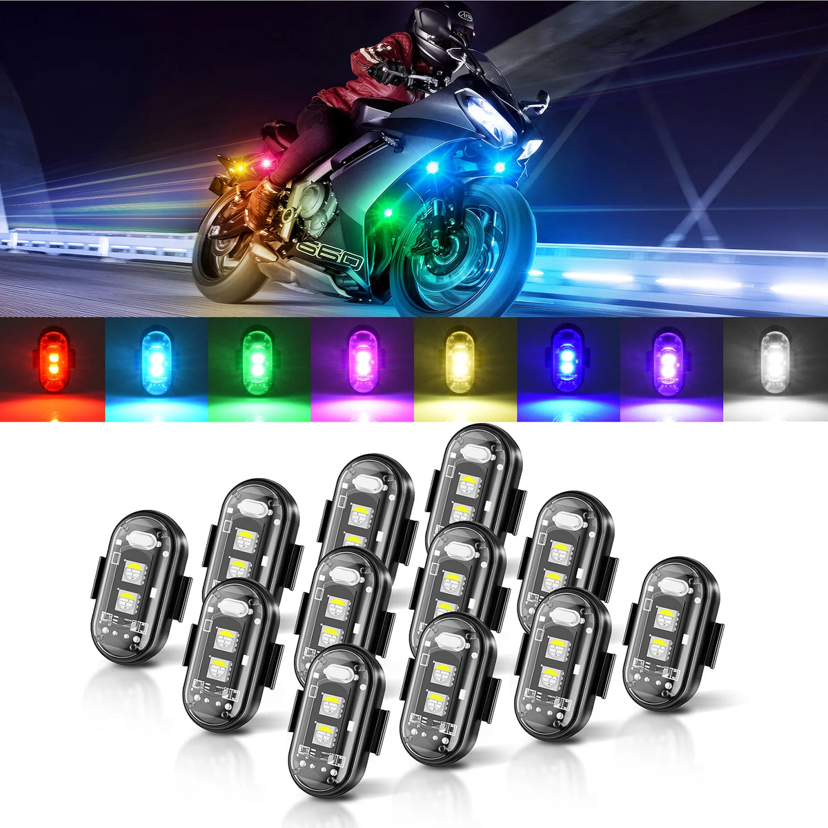 Mictuning Wireless Strobe Remote Control Colors USB Charging
