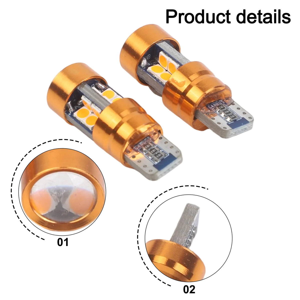 1pair T10 12V Signal Orange Amber Position Parking City