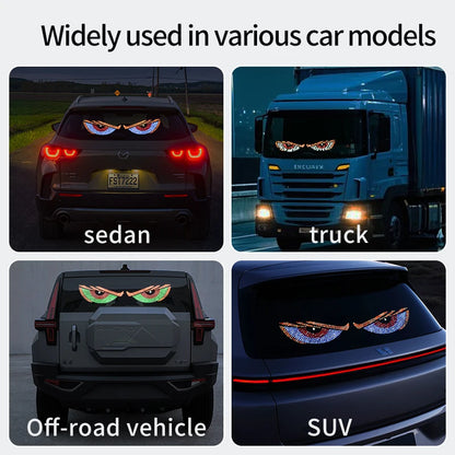2PCS USB Dynamic Big Devil Eyes Cars Programmable Flexible