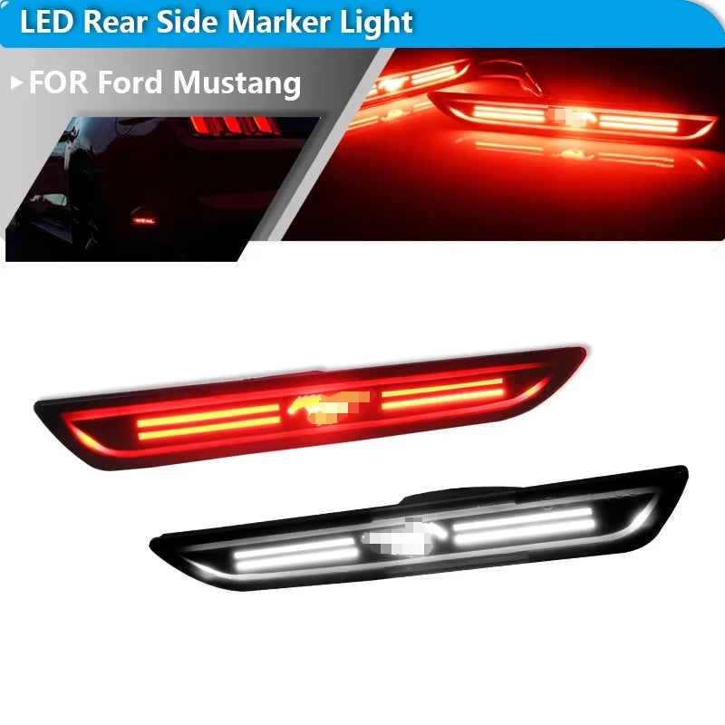 For Ford Mustang 2015 2016 2017 2PCS Rear Red Sidemarker Lamps